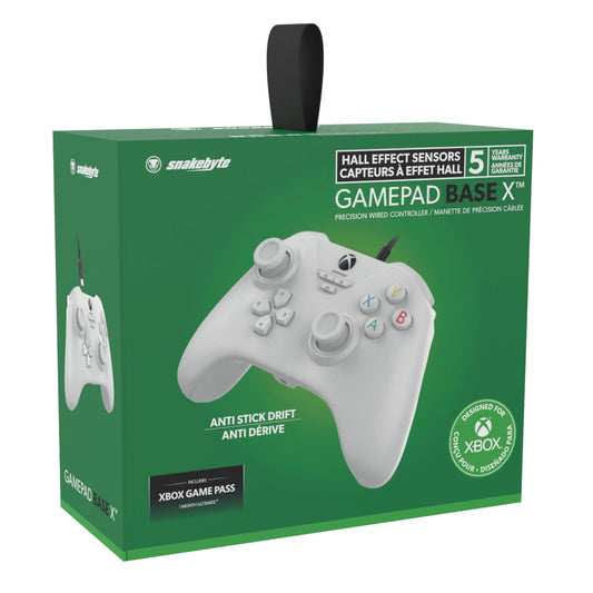 Manette Filaire Snakebyte Base X HALL EFFECT (White) pour PC/Xbox Series X/S