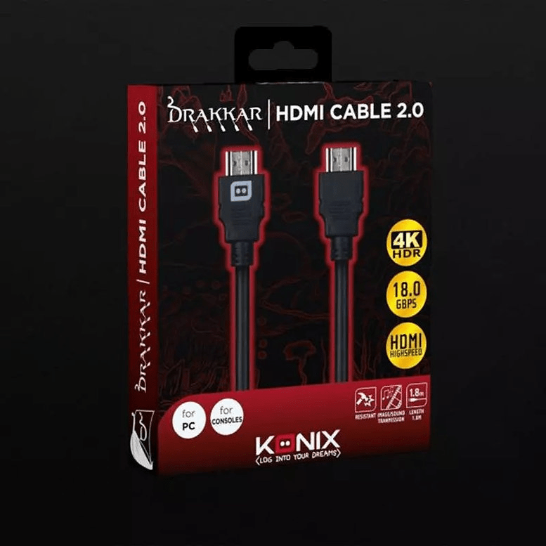 Câble Hdmi 2.0 1,8m - Drakkar Pour console & PC