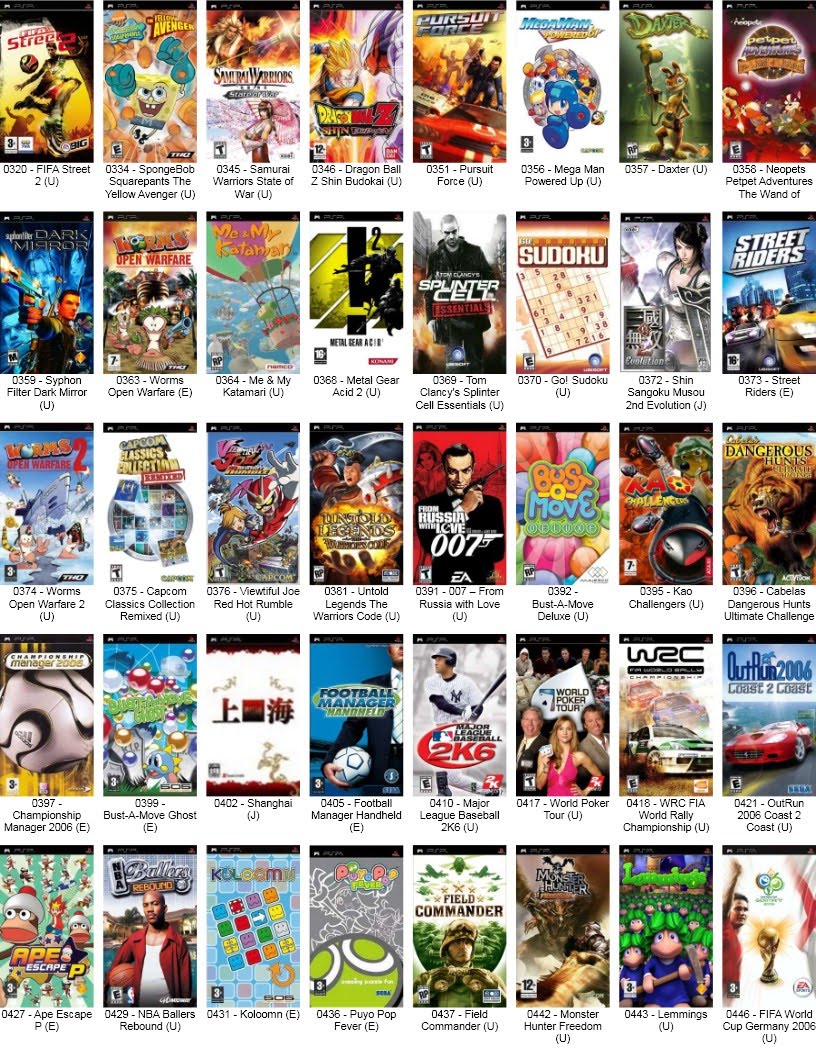 Chargement de Jeux PSP