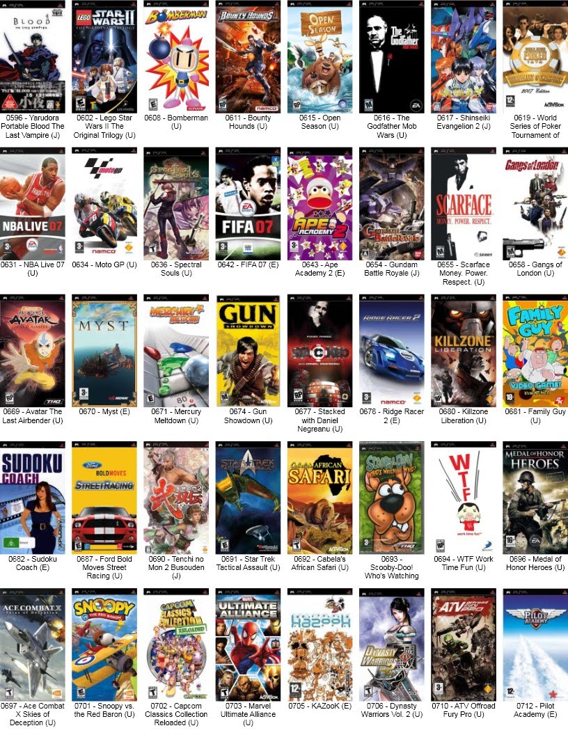 Chargement de Jeux PSP