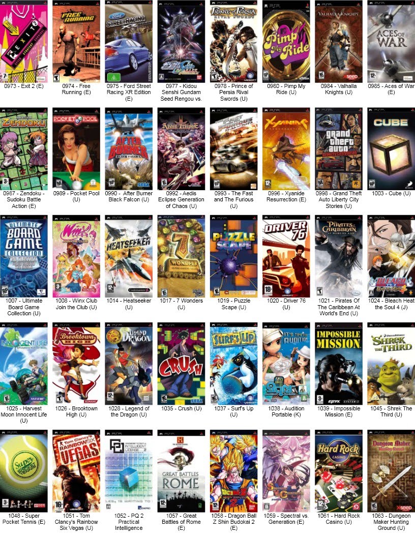 Chargement de Jeux PSP