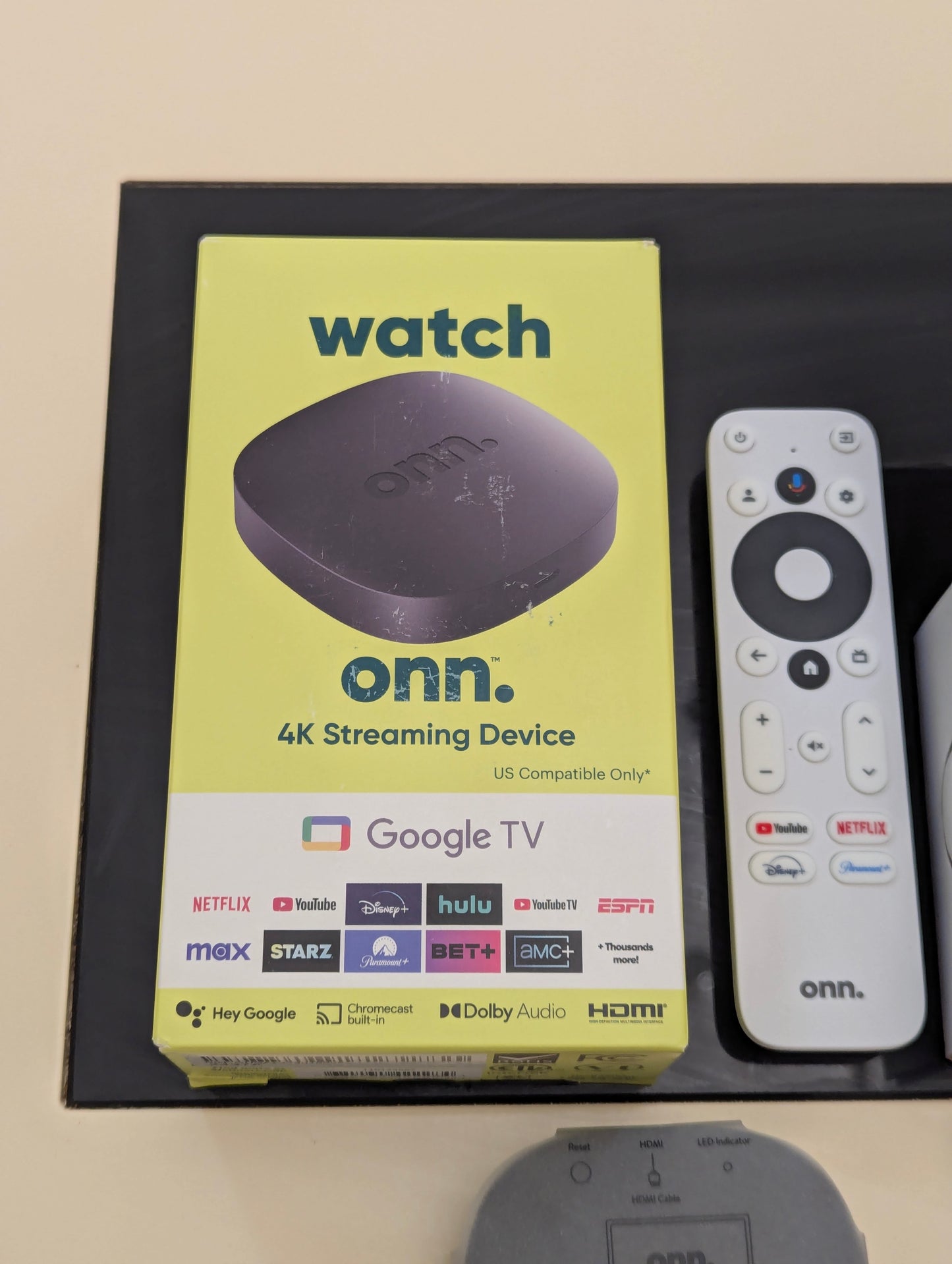 Tv Box Onn Google Tv 4k Hdmi Bluetooth Black (Original)