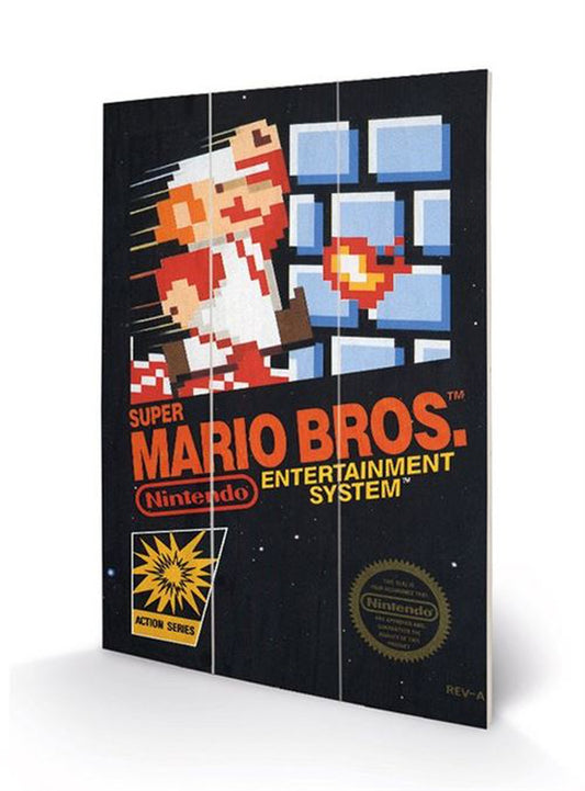 Impression Sur Bois SUPER MARIO BROS - NES Cover - 20x29.5 cm