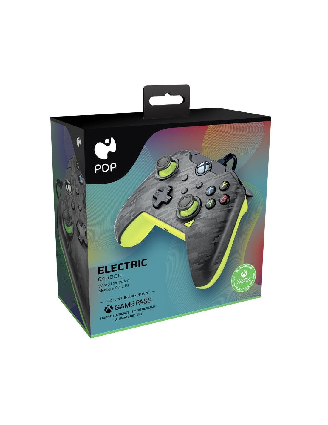 Manette filaire Pdp pour Xbox et PC Carbone électrique