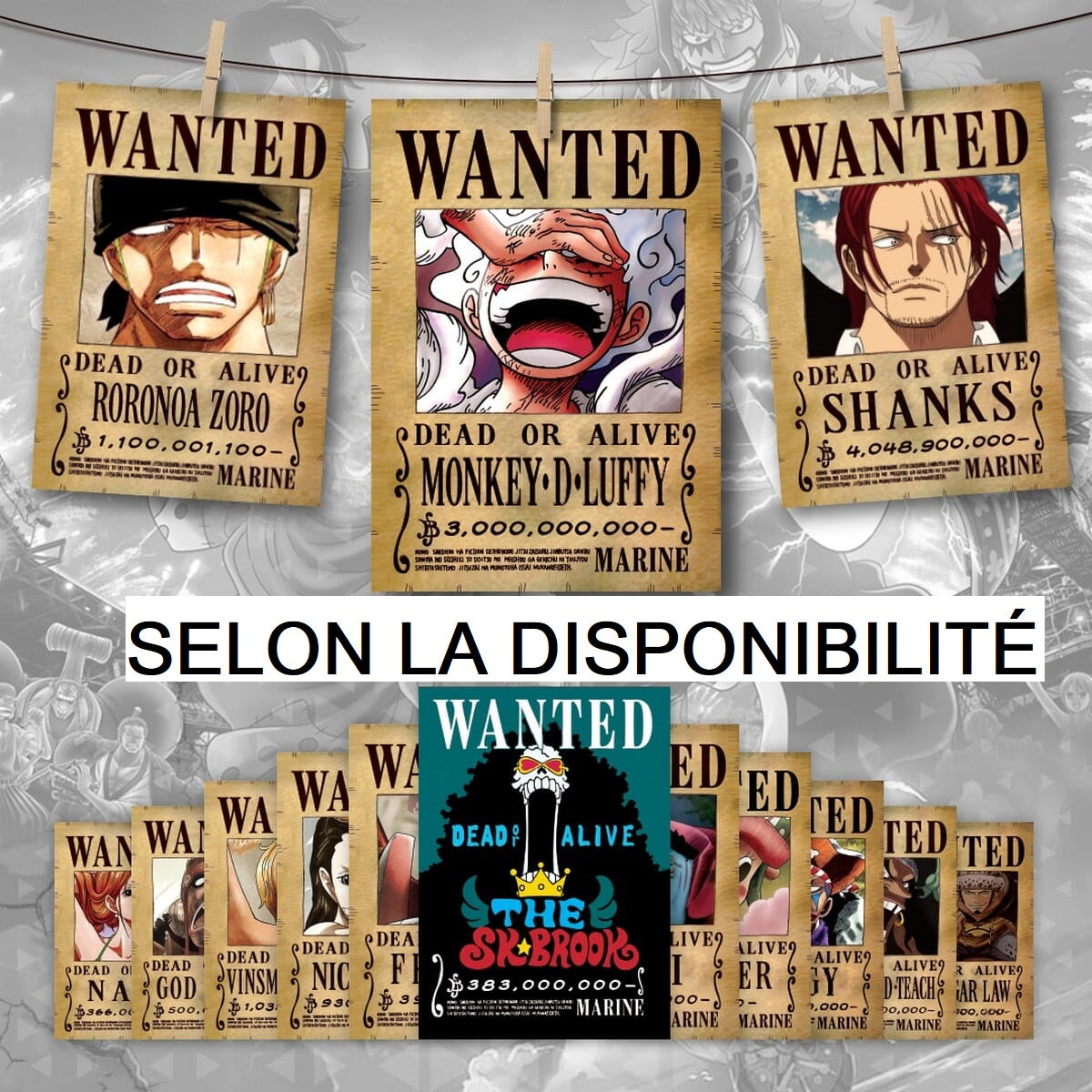 Poster Wanted One Piece  (42 cm x 29.7 cm) A3 - Non-adhésif