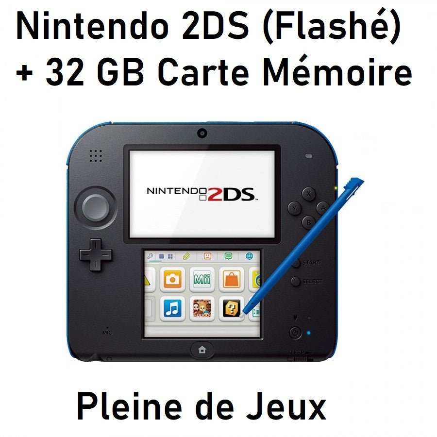 Nintendo 2Ds (32 Gb) + Flashé + Jeux ♻️ Occasion