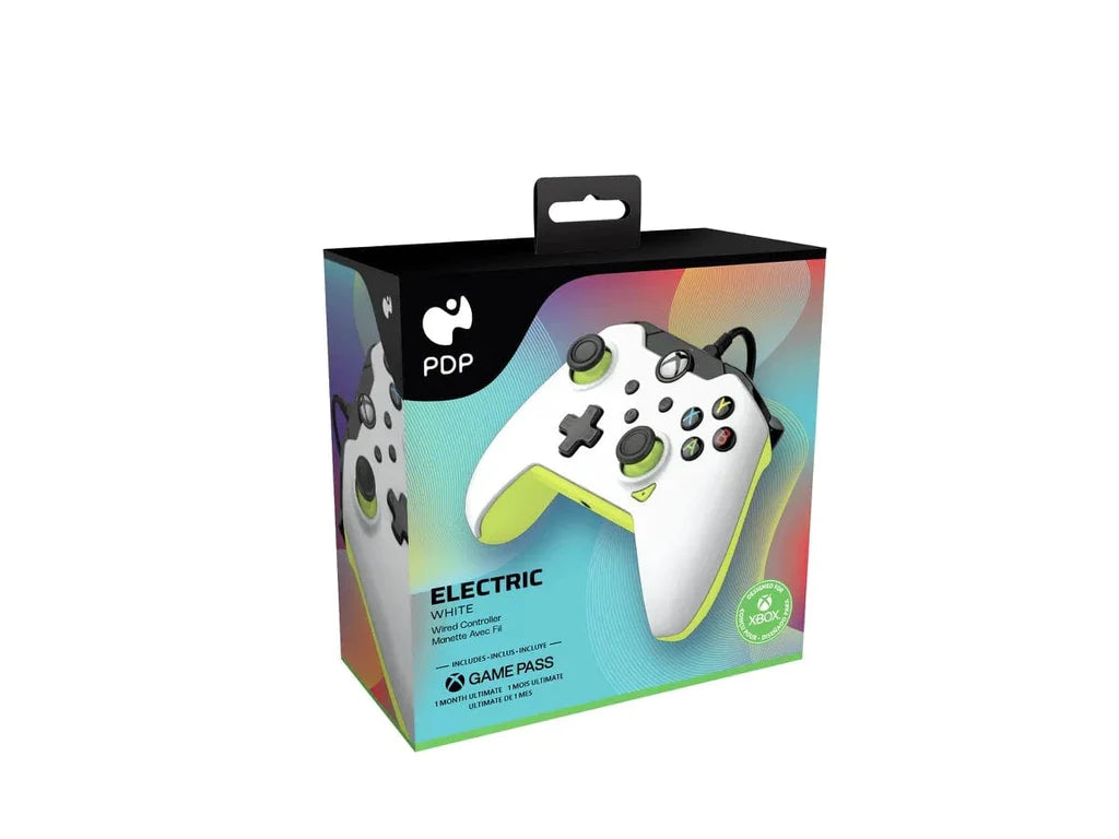 Manette filaire Pdp pour Xbox et PC Electric White