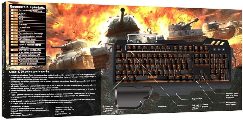 Clavier Semi Mécanique Konix K50 World of Tanks