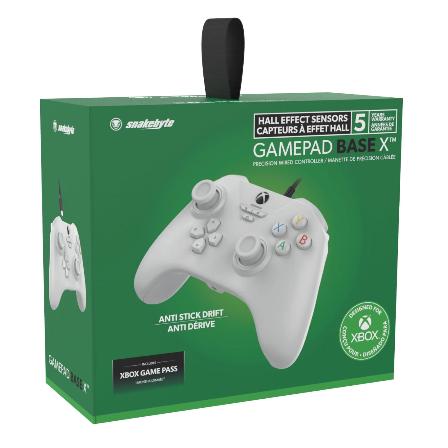Manette Filaire Snakebyte Base X HALL EFFECT (White) pour PC/Xbox Series X/S