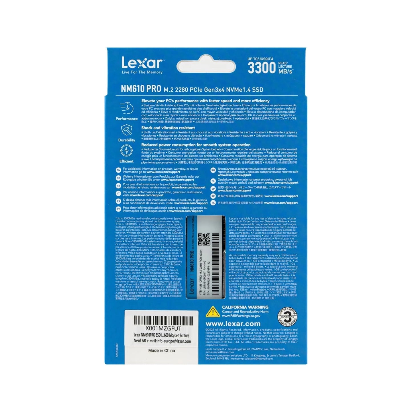 Lexar NM610 Pro M.2 2280 PCI Express 3.0 x4 NVMe