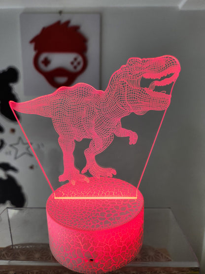Lampe 3D Dinosaures 16 Cm