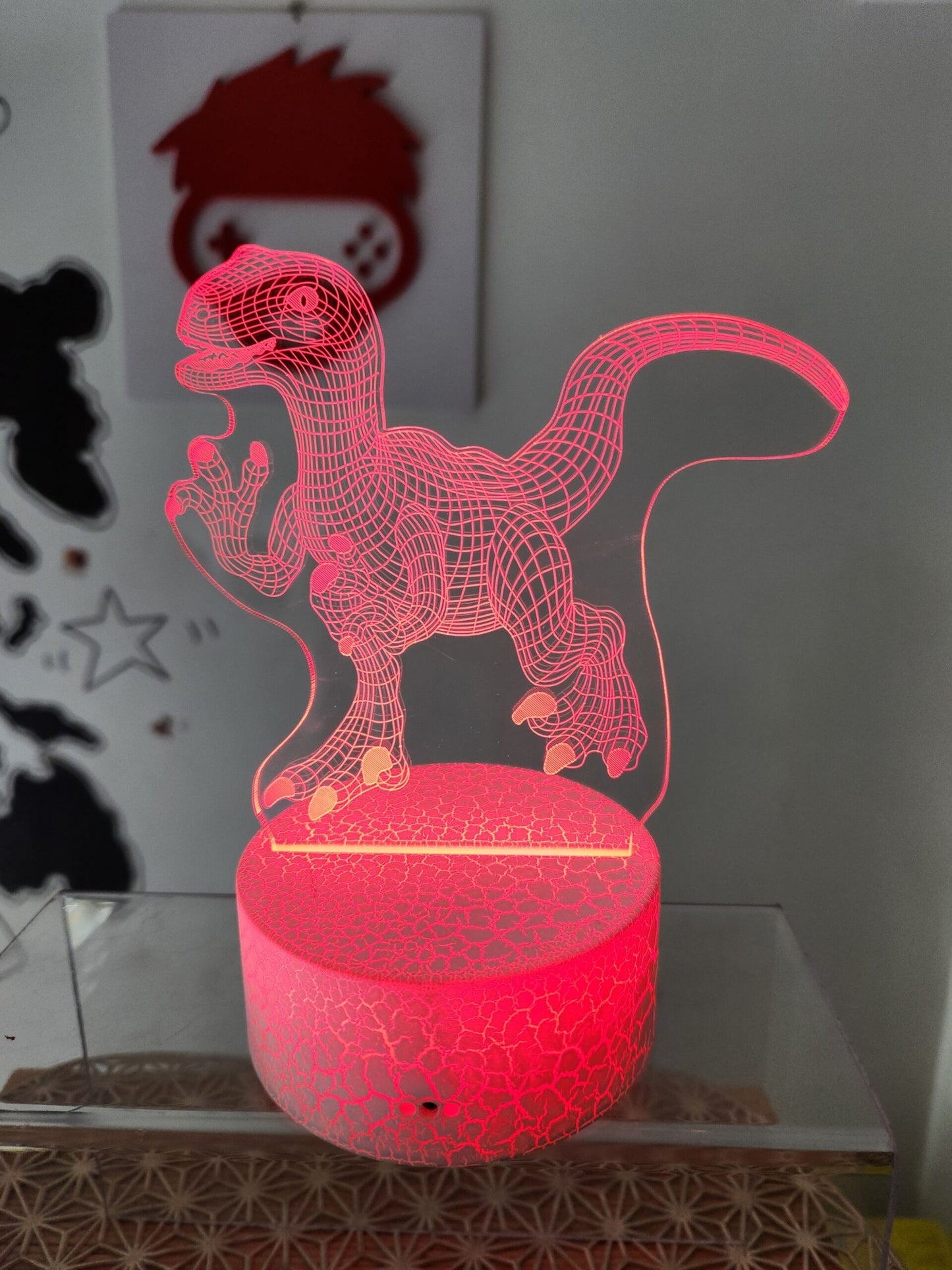 Lampe 3D Dinosaures 16 Cm