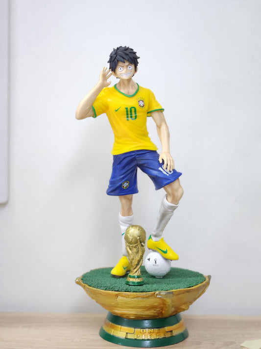 Figurine One Piece Luffy Football Bresil 34 cm