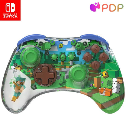 Manette Sans Fil REALMz Lumineuse Minecraft Forest PDP | Nintendo Switch