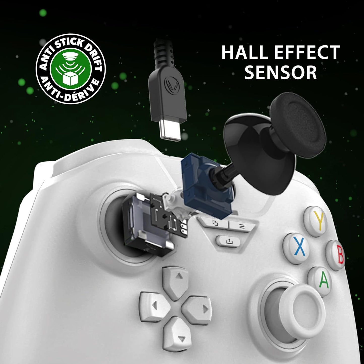 Manette Filaire Snakebyte Base X HALL EFFECT (White) pour PC/Xbox Series X/S