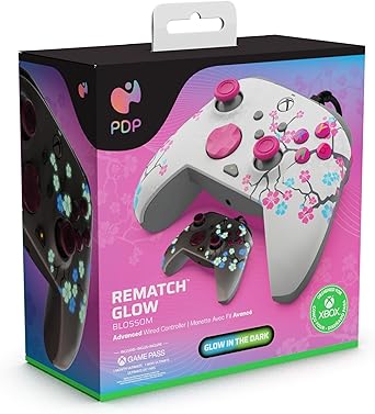 Manette PDP Rematch GLOW Xbox Series X|S et PC Cherry Blossom