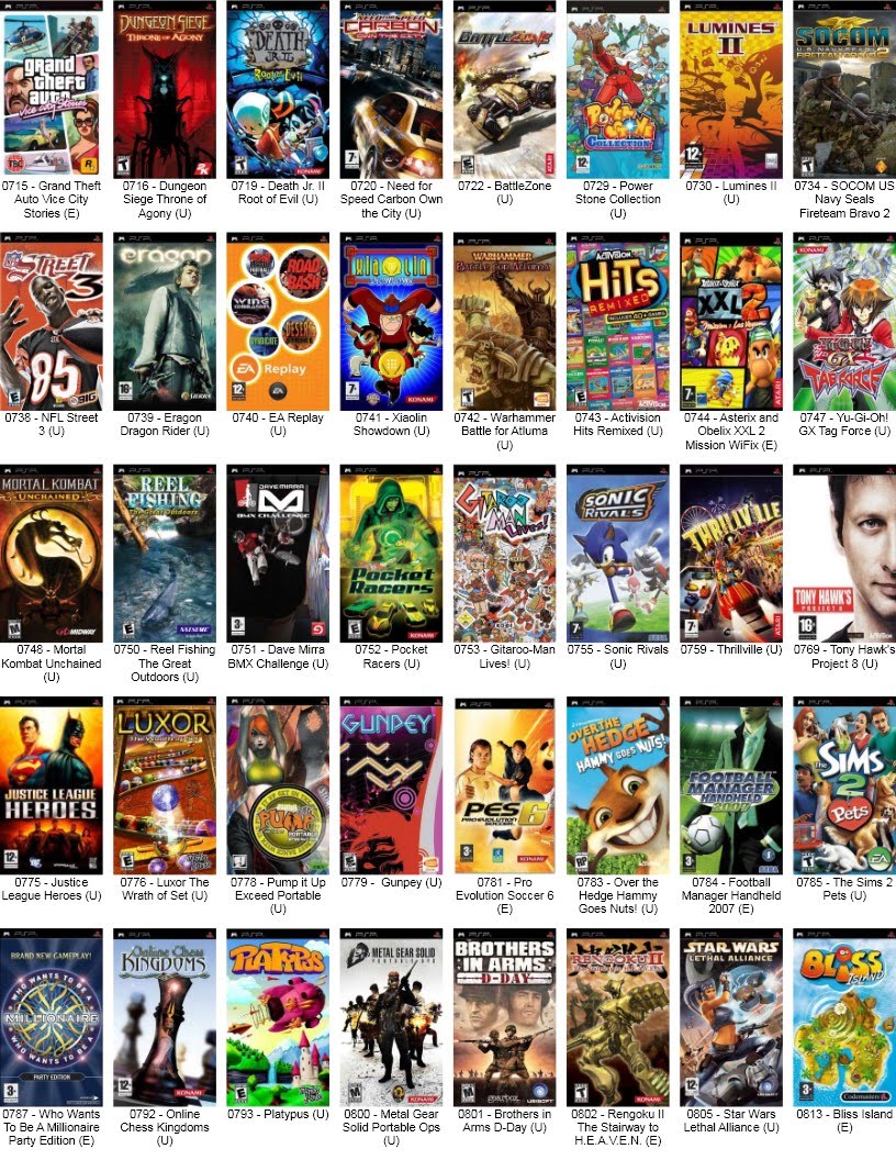 Chargement de Jeux PSP