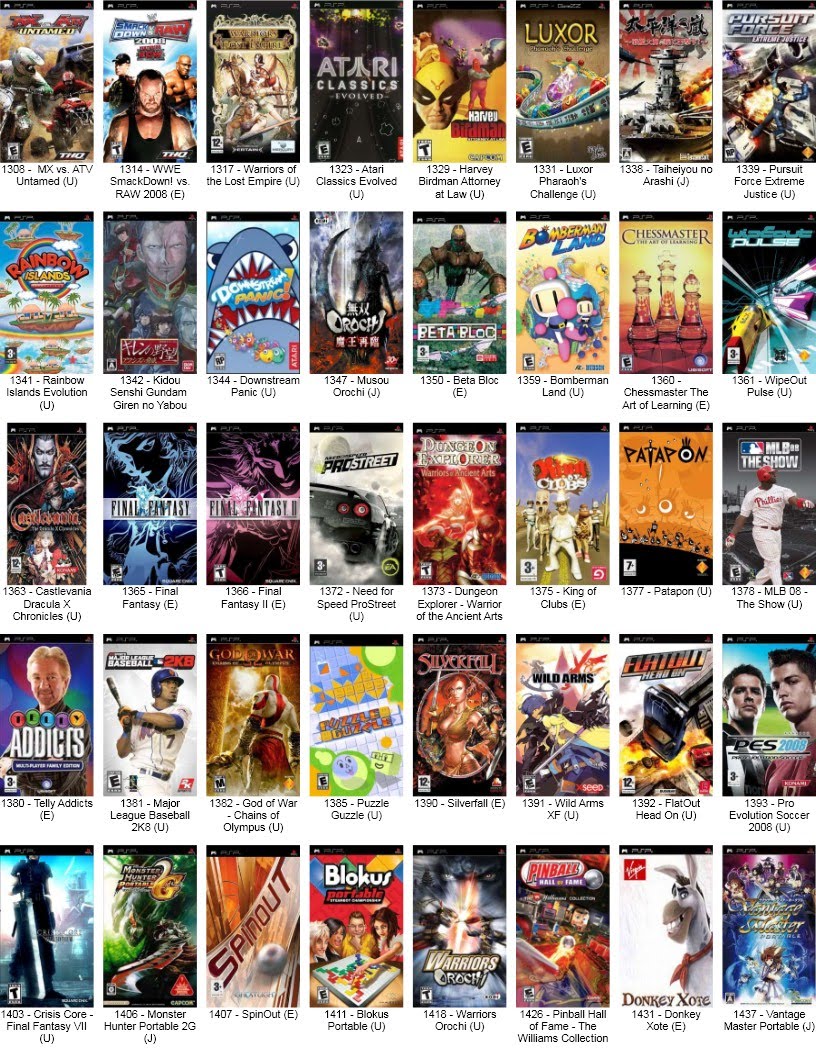 Chargement de Jeux PSP