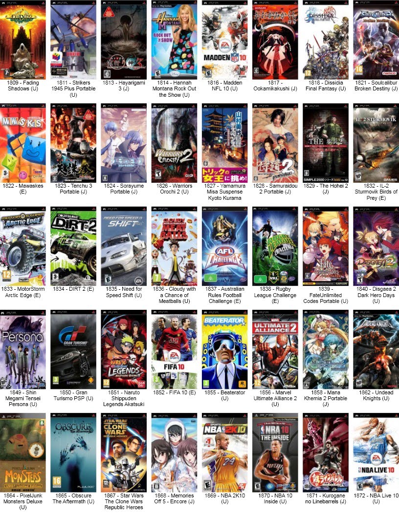 Chargement de Jeux PSP