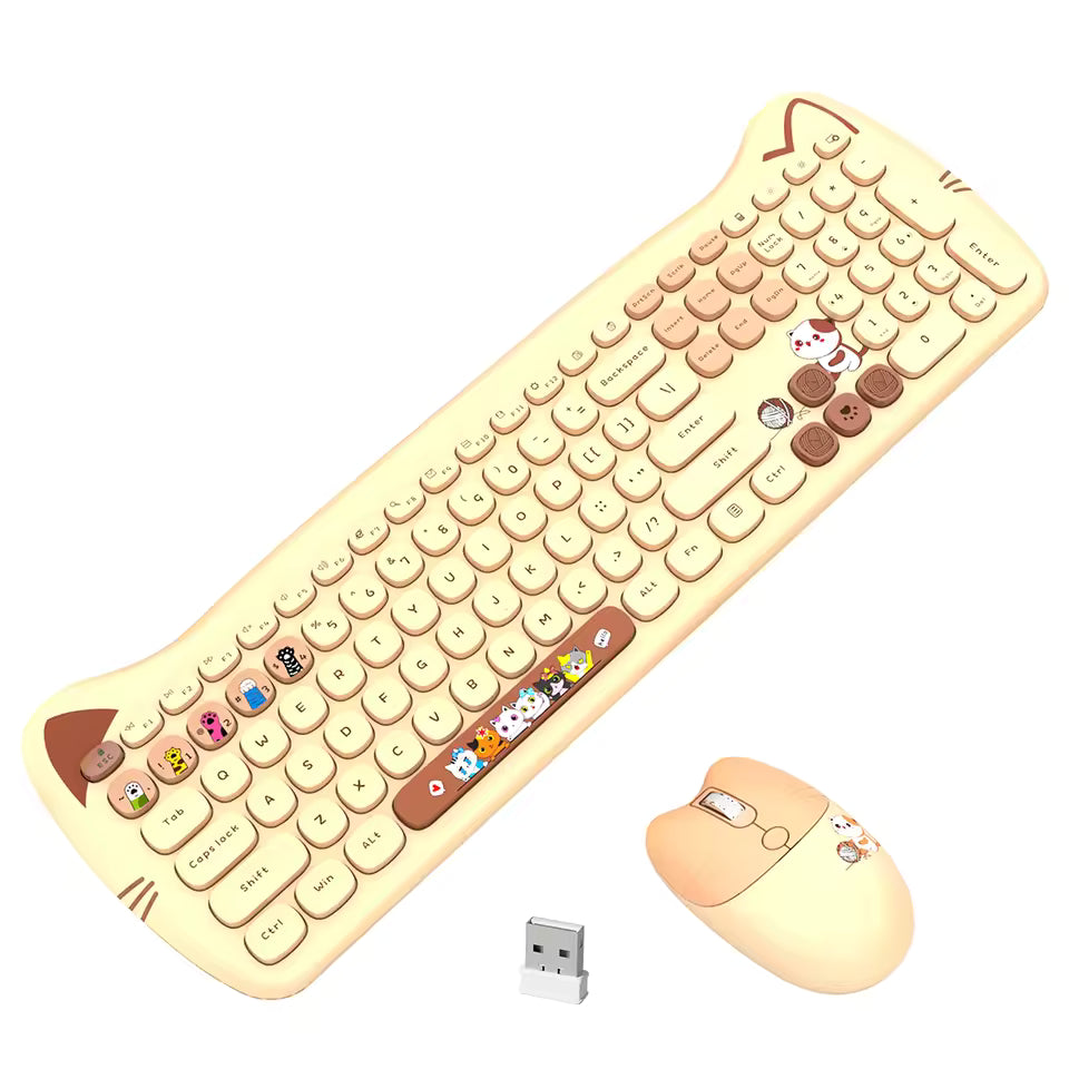 Clavier ı GEEZER Keyboard and Mouse (Wireless) Cute Cat Shape