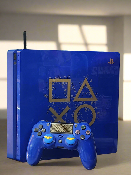 Console PS4 SLIM Edition Days OF Play Bleu Flashée Avec 2 Manettes Occasion ♻️