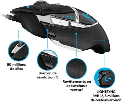 Souris Logitech G502 SE HERO - Gamer Filaire