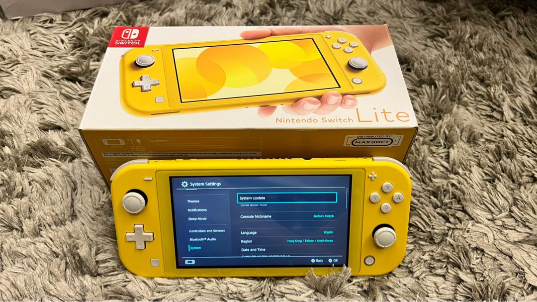 Nintendo Switch Lite Jaune Flashée +Jeux (128Gb) Occasion ♻️