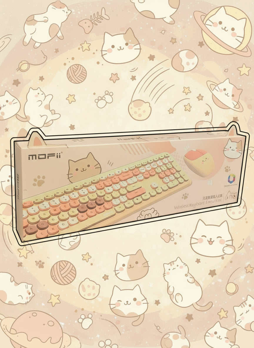 Clavier Mofii Keyboard and Mouse (Wireless) Pink Beige