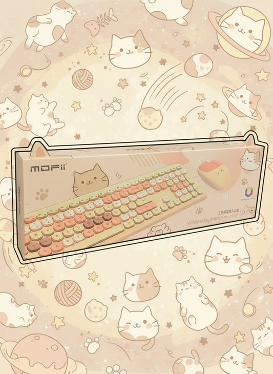 Clavier Mofii Keyboard and Mouse (Wireless) Pink Beige