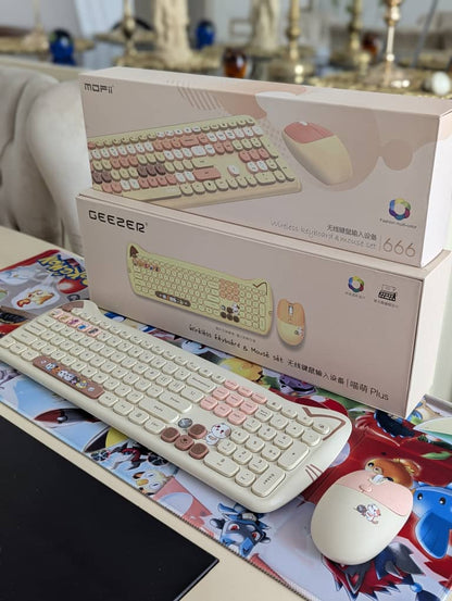 Clavier ı GEEZER Keyboard and Mouse (Wireless) Cute Cat Shape