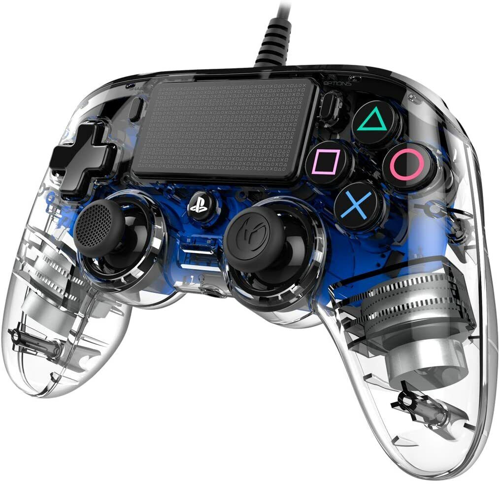 Manette filaire PS4 clear blue